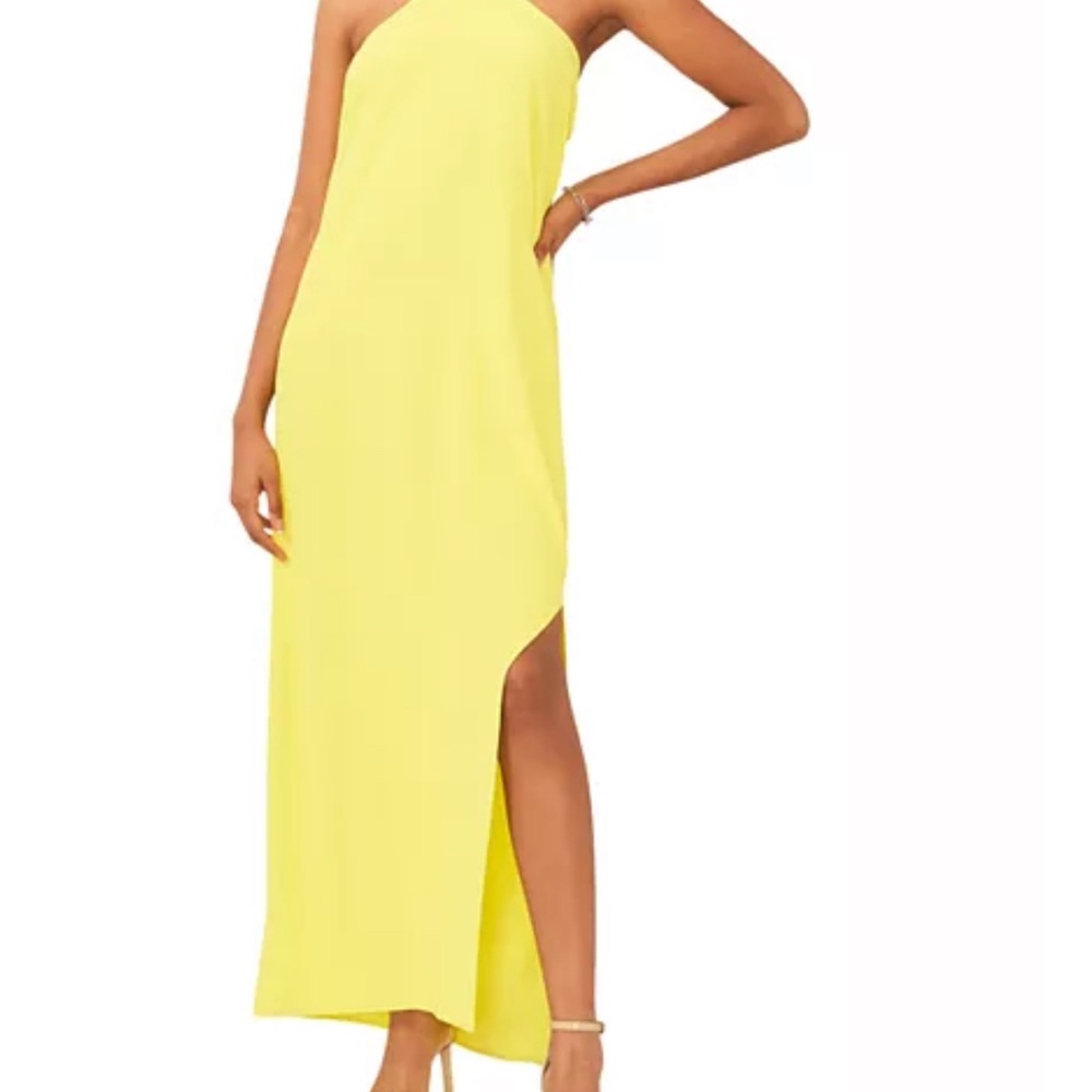 NWT VINCE CAMUTO Sleeveless Halter Maxi Dress Lime Breeze Green Size Small